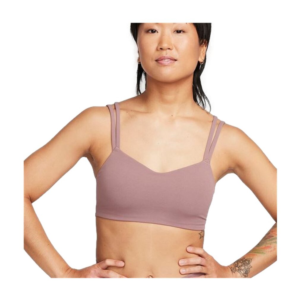 Nike Zenvy Strappy Women's Light-Support Padded Sports Bra Smokey Mauve/White